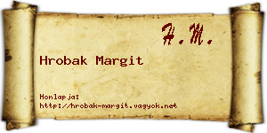 Hrobak Margit névjegykártya